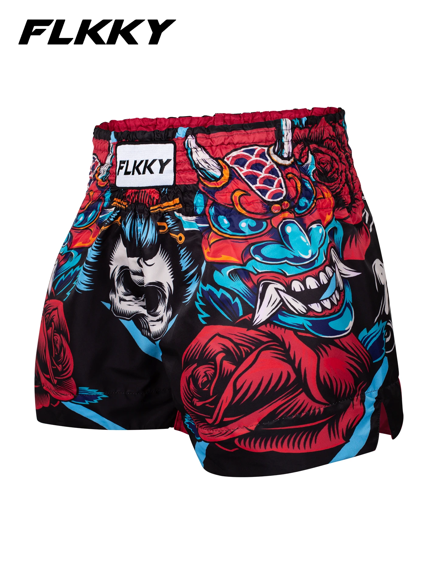 Muay Thai Shorts, Breathable Combat Shorts, Skull Print Men's and Women's MMA Training Boxing Shorts, Competition Combat Shorts