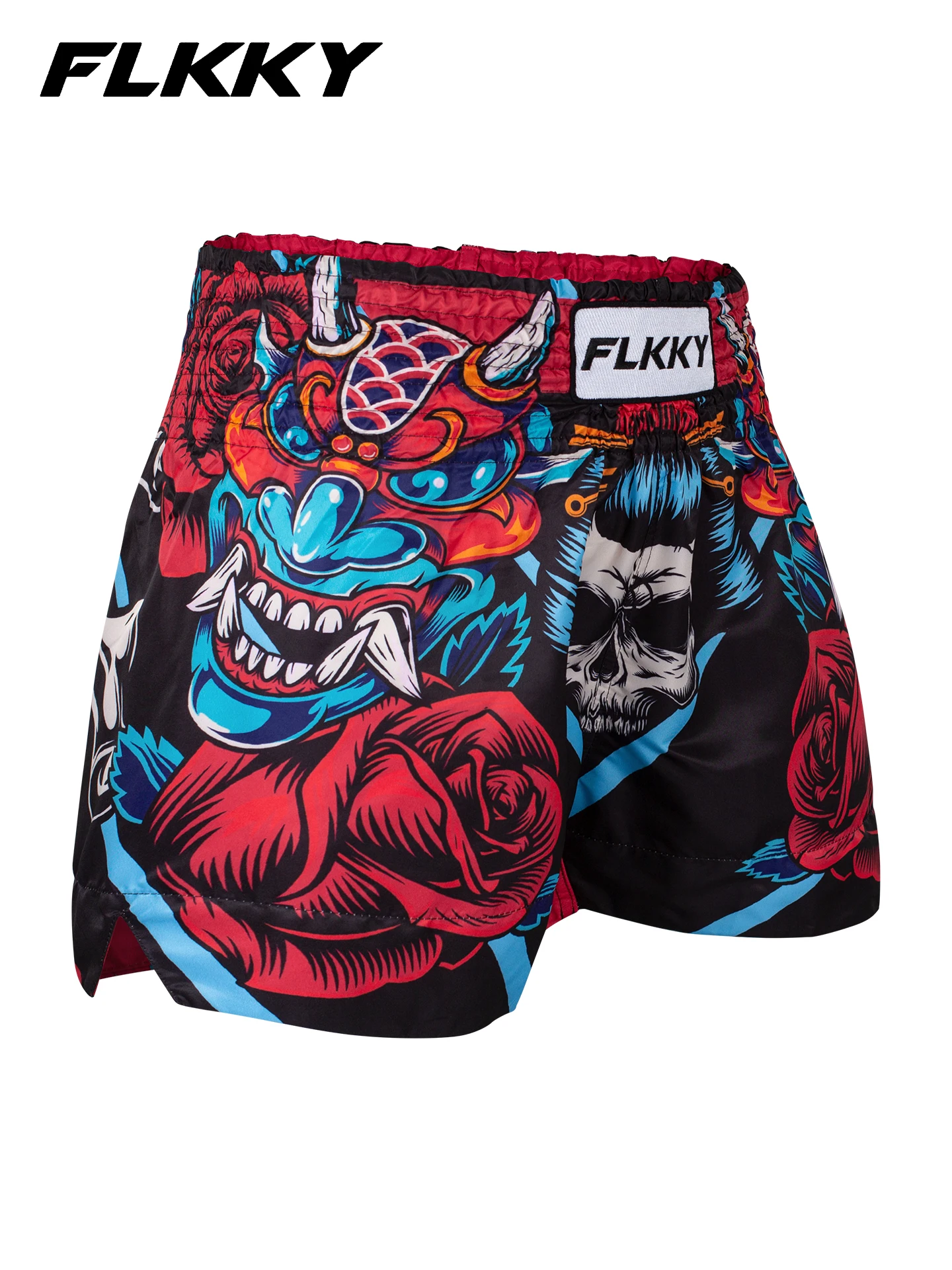 Muay Thai Shorts, Breathable Combat Shorts, Skull Print Men's and Women's MMA Training Boxing Shorts, Competition Combat Shorts