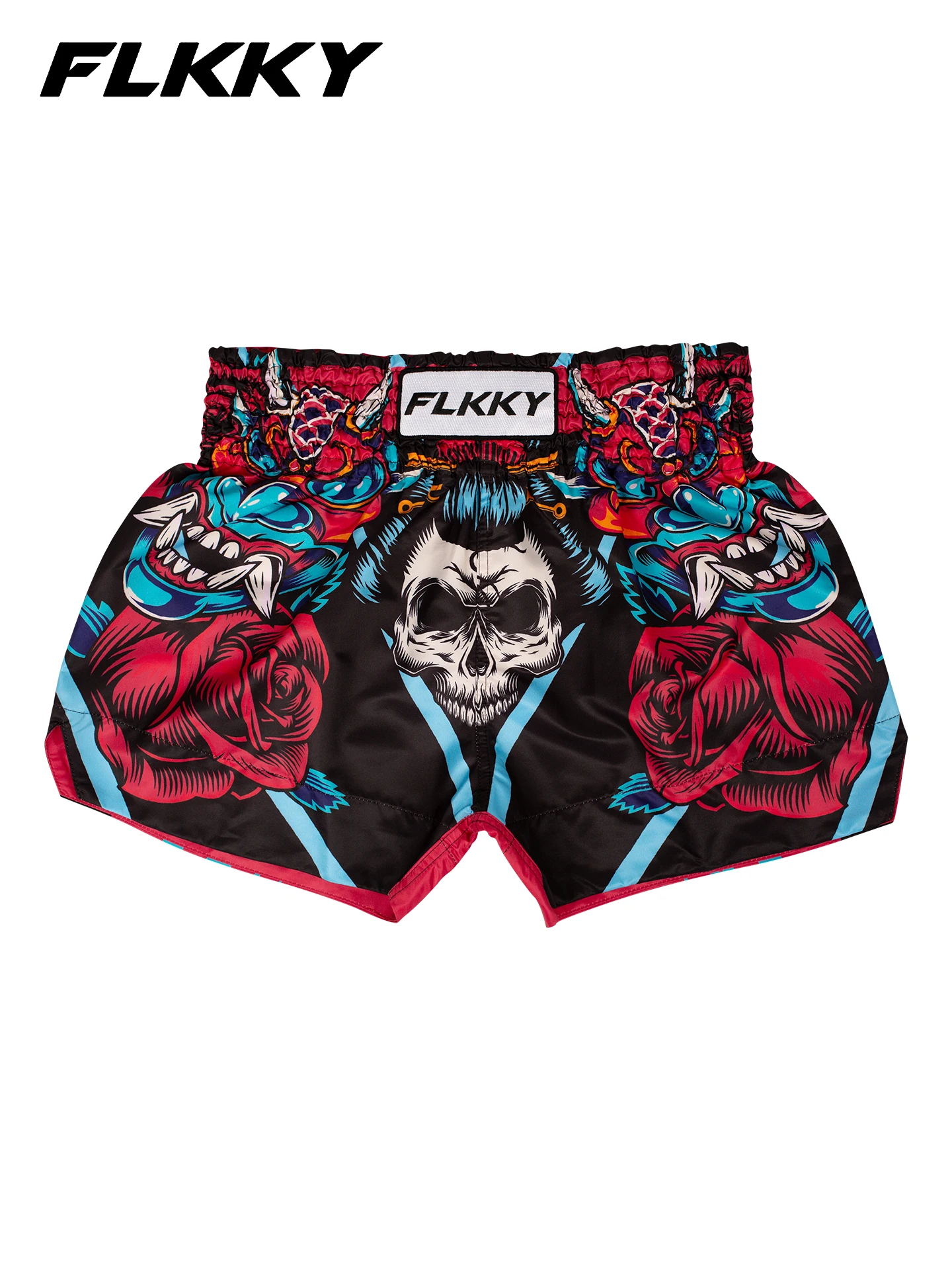 Muay Thai Shorts, Breathable Combat Shorts, Skull Print Men's and Women's MMA Training Boxing Shorts, Competition Combat Shorts