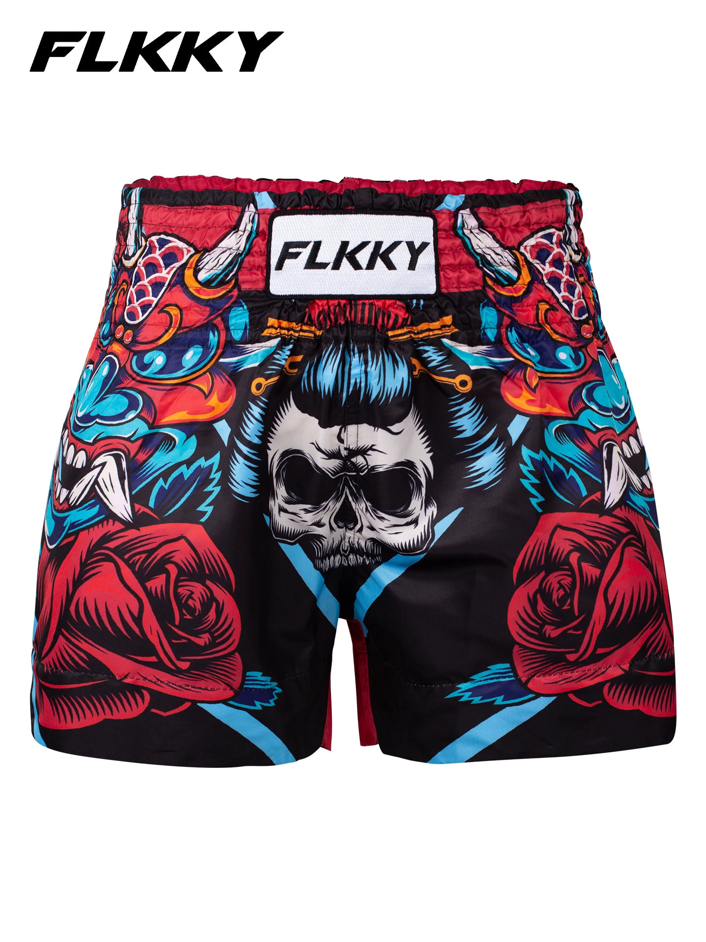 Muay Thai Shorts, Breathable Combat Shorts, Skull Print Men's and Women's MMA Training Boxing Shorts, Competition Combat Shorts