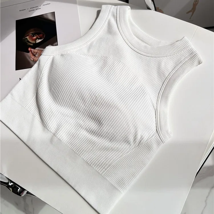 Women's High Impact Sports Bra with Pads, Shockproof Yoga Tank Top for Gym Hiking Climbing