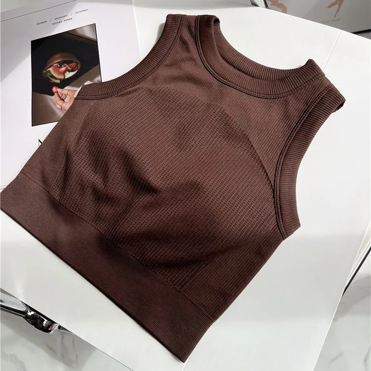 Women's High Impact Sports Bra with Pads, Shockproof Yoga Tank Top for Gym Hiking Climbing