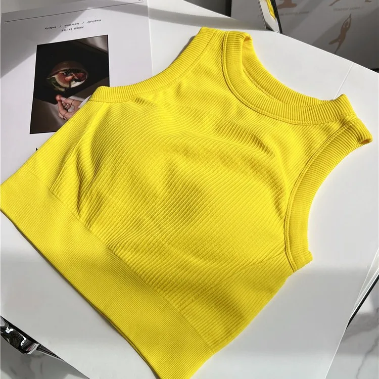 Women's High Impact Sports Bra with Pads, Shockproof Yoga Tank Top for Gym Hiking Climbing