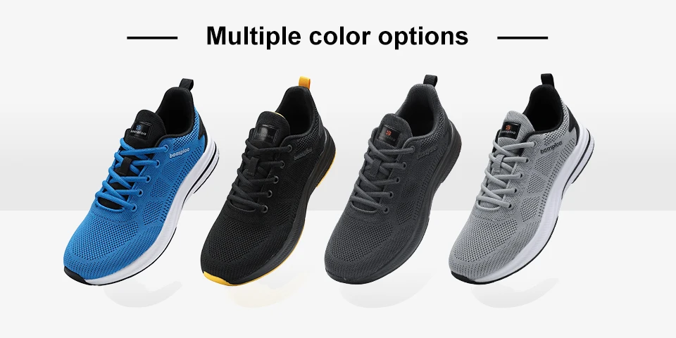 Baasploa Men Running Shoes Brand Mesh Breathable Casual Sneakers Male Lace-Up Comfort Lightweight Sport Shoes Non-Slip Outdoor