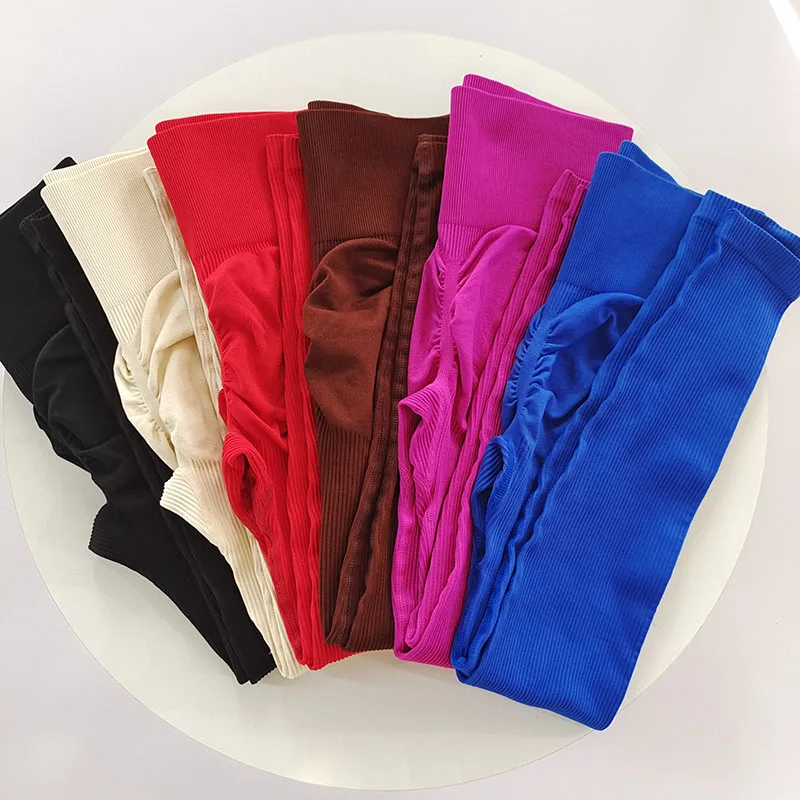 Winter Fall Ribbed Yoga Leggings - High Waisted Thickened Peach Lift, 4-Way Stretch Breathable Workout Pants