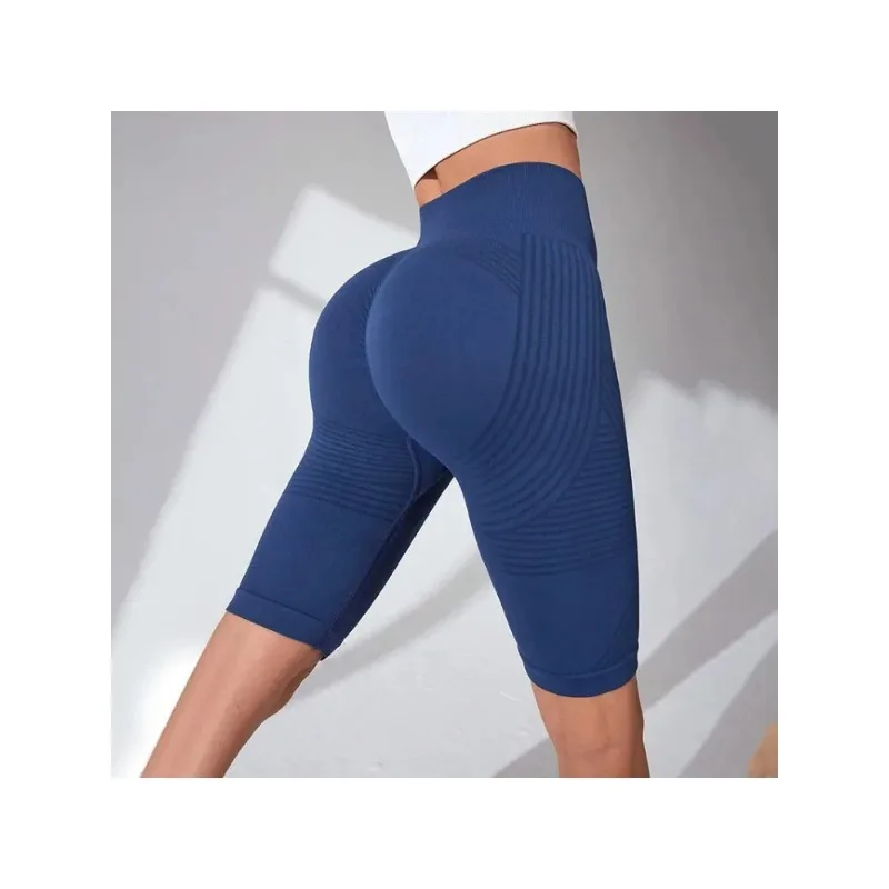 Europe and the United States hot-selling seamless hip-lifting fitness pants belly tight high-waisted peach hip yoga shorts