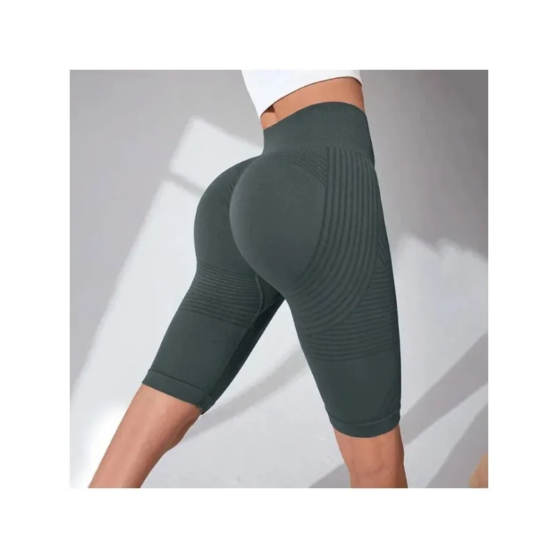 Europe and the United States hot-selling seamless hip-lifting fitness pants belly tight high-waisted peach hip yoga shorts