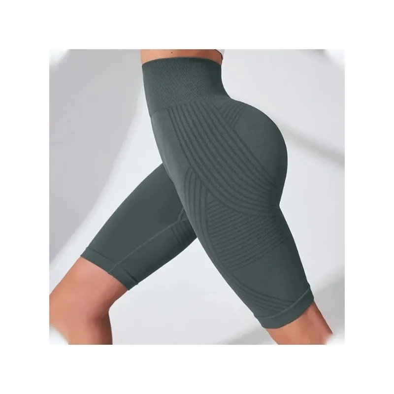 Europe and the United States hot-selling seamless hip-lifting fitness pants belly tight high-waisted peach hip yoga shorts