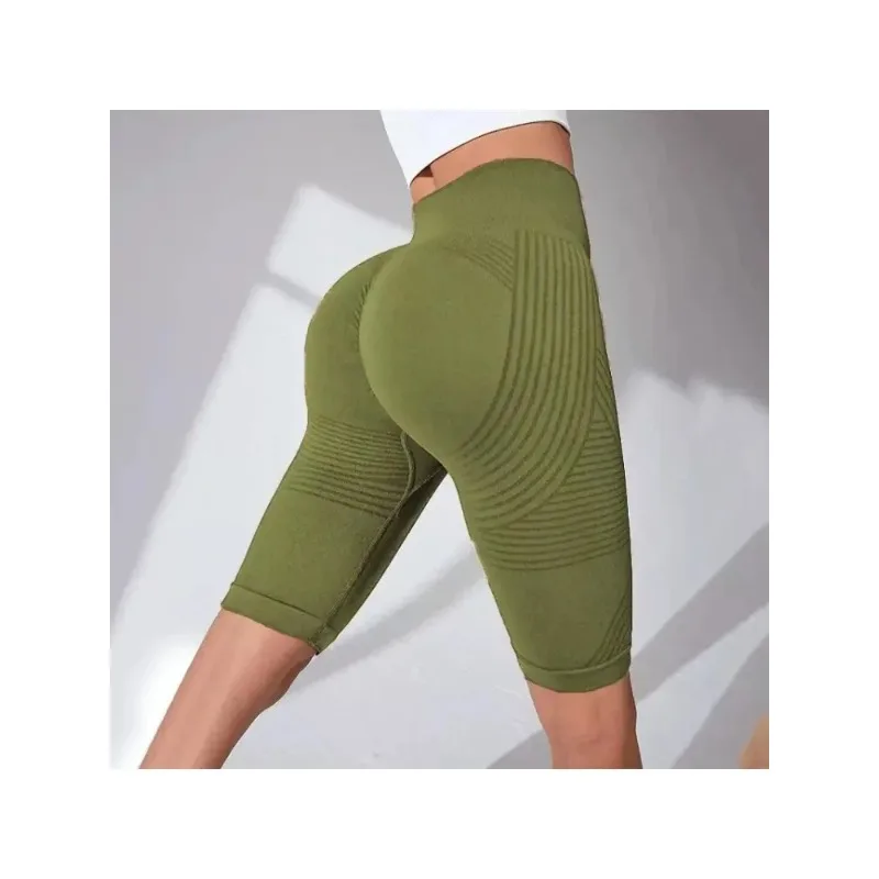 Europe and the United States hot-selling seamless hip-lifting fitness pants belly tight high-waisted peach hip yoga shorts