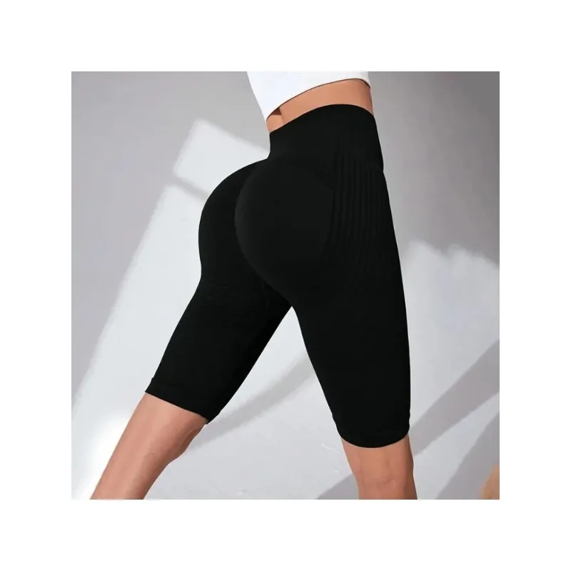 Europe and the United States hot-selling seamless hip-lifting fitness pants belly tight high-waisted peach hip yoga shorts