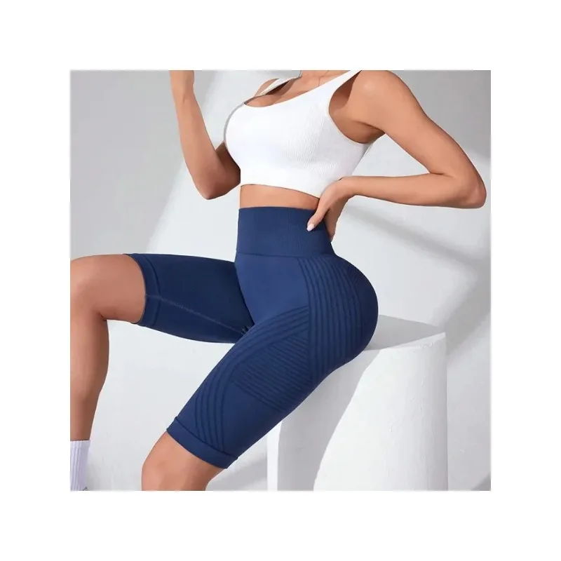 Europe and the United States hot-selling seamless hip-lifting fitness pants belly tight high-waisted peach hip yoga shorts