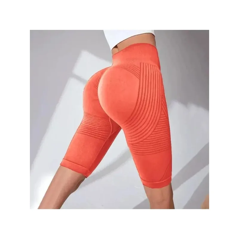 Europe and the United States hot-selling seamless hip-lifting fitness pants belly tight high-waisted peach hip yoga shorts