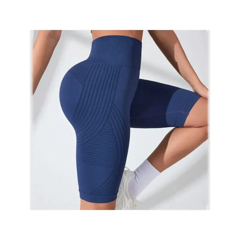 Europe and the United States hot-selling seamless hip-lifting fitness pants belly tight high-waisted peach hip yoga shorts