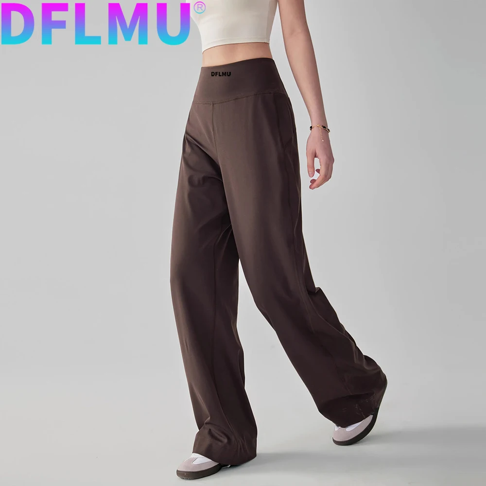 DFLMU High End Yoga Leggings Slim Yoga Pants High Waist Wide Leg Pants Bottoms Breathable Gym Casual Sports Bell Leggings Female
