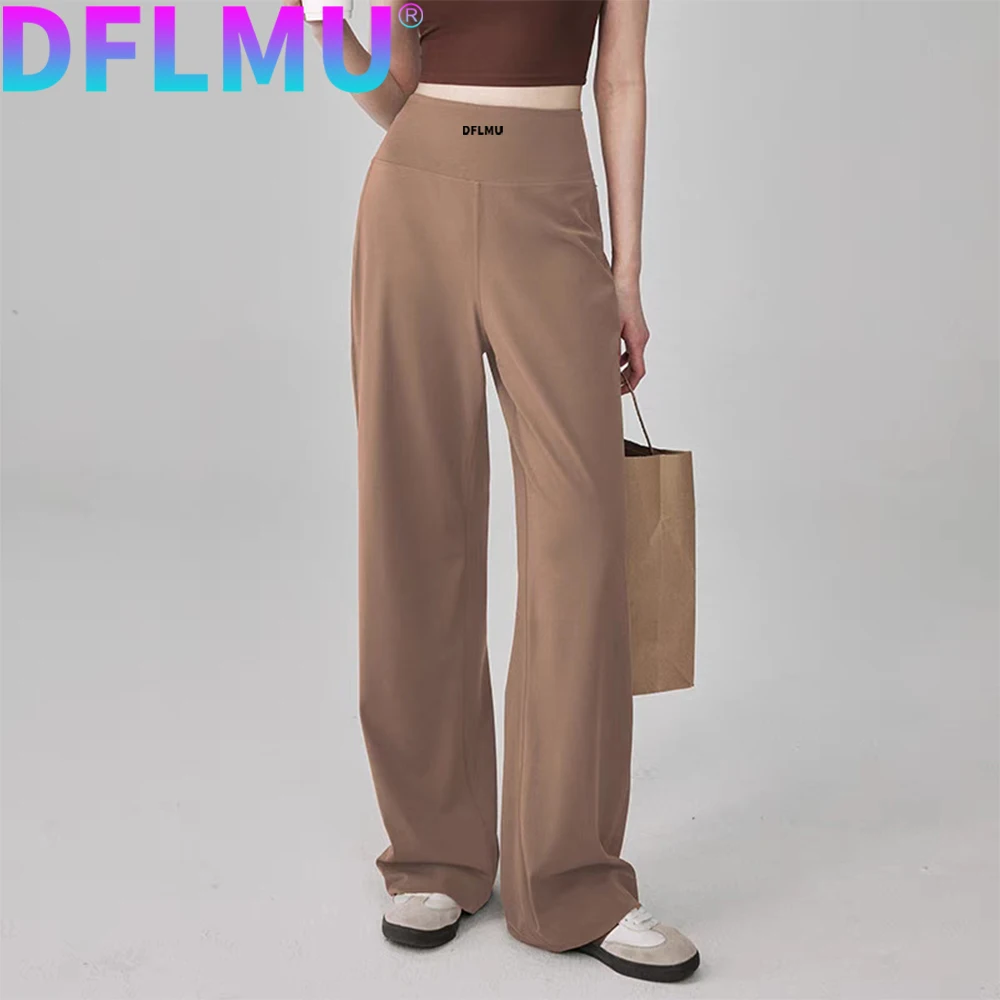 DFLMU High End Yoga Leggings Slim Yoga Pants High Waist Wide Leg Pants Bottoms Breathable Gym Casual Sports Bell Leggings Female