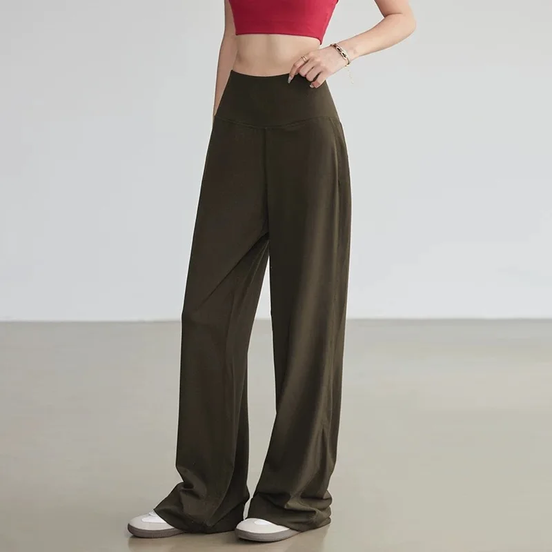 DFLMU High End Yoga Leggings Slim Yoga Pants High Waist Wide Leg Pants Bottoms Breathable Gym Casual Sports Bell Leggings Female