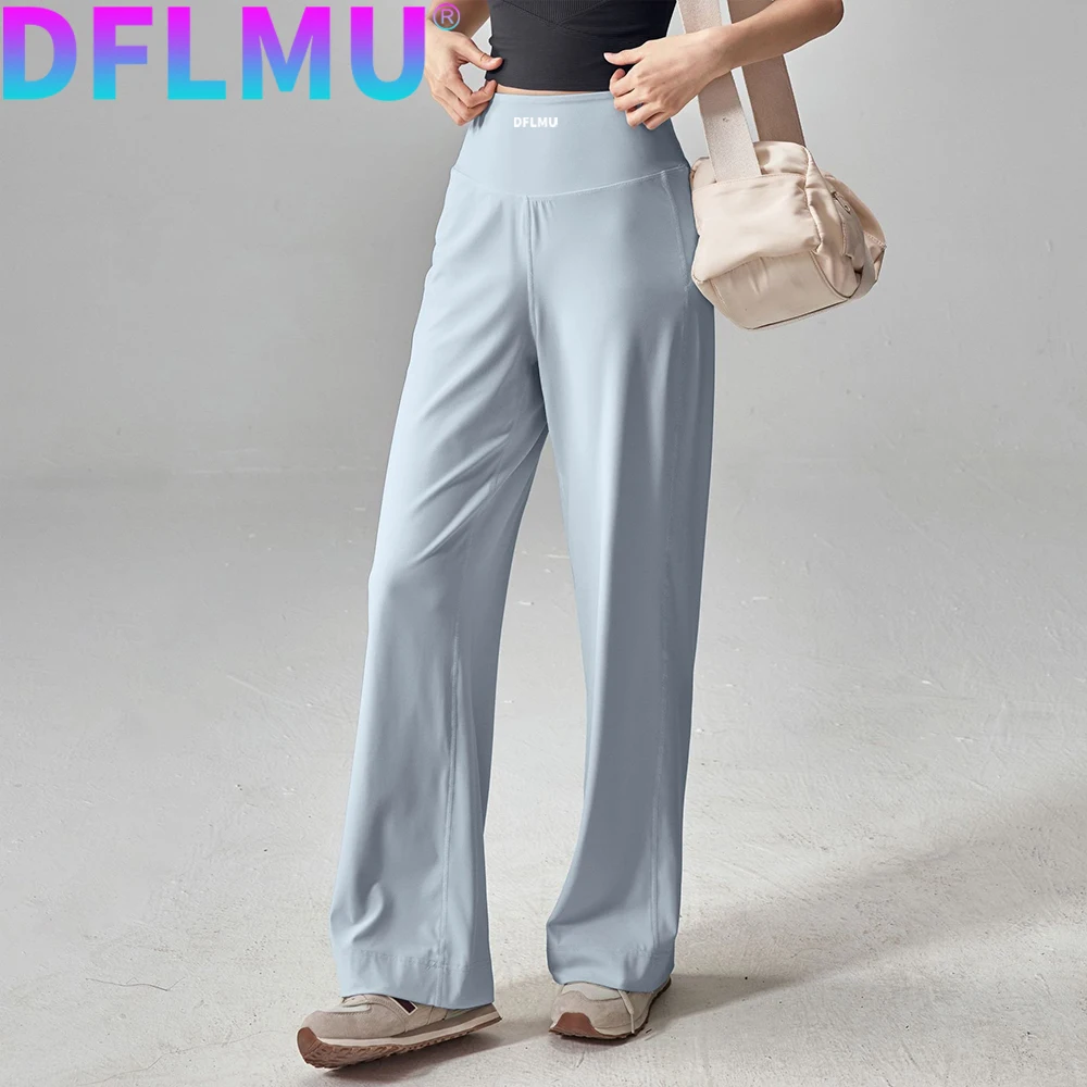 DFLMU High End Yoga Leggings Slim Yoga Pants High Waist Wide Leg Pants Bottoms Breathable Gym Casual Sports Bell Leggings Female