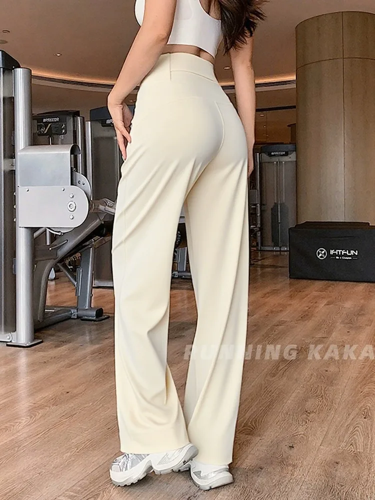 DFLMU High End Yoga Leggings Slim Yoga Pants High Waist Wide Leg Pants Bottoms Breathable Gym Casual Sports Bell Leggings Female