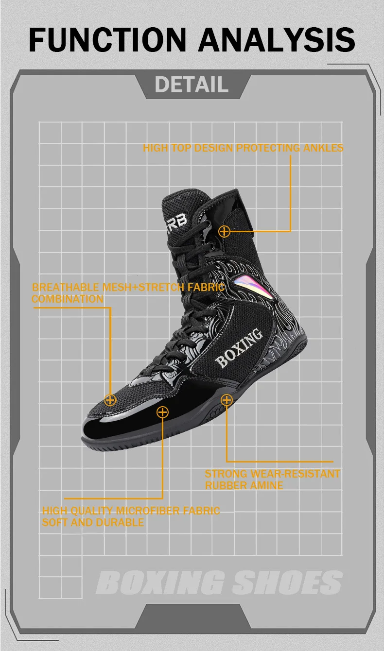 New High Tube Boxing Sneakers Men Quality Fighting Classic Training Wrestling Shoes Top Quality Sneakers Women's Sports Shoes