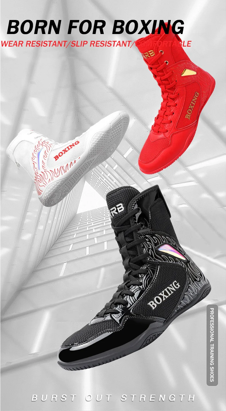 New High Tube Boxing Sneakers Men Quality Fighting Classic Training Wrestling Shoes Top Quality Sneakers Women's Sports Shoes