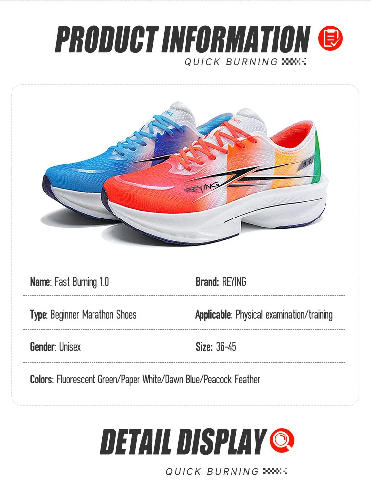 IRUNSVAN Fast Burning 1.0 Carbon Plate Running Shoes Racing Shock-Absorbing Running Shoes Outdoor Sports Shoes For Men