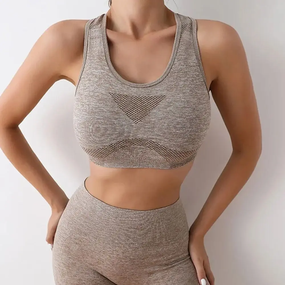 2Pcs/Set New High Waist Women Yoga Set Seamless Crop Top Leggings Sports Suits Elastic Plus Size Workout Sportswear