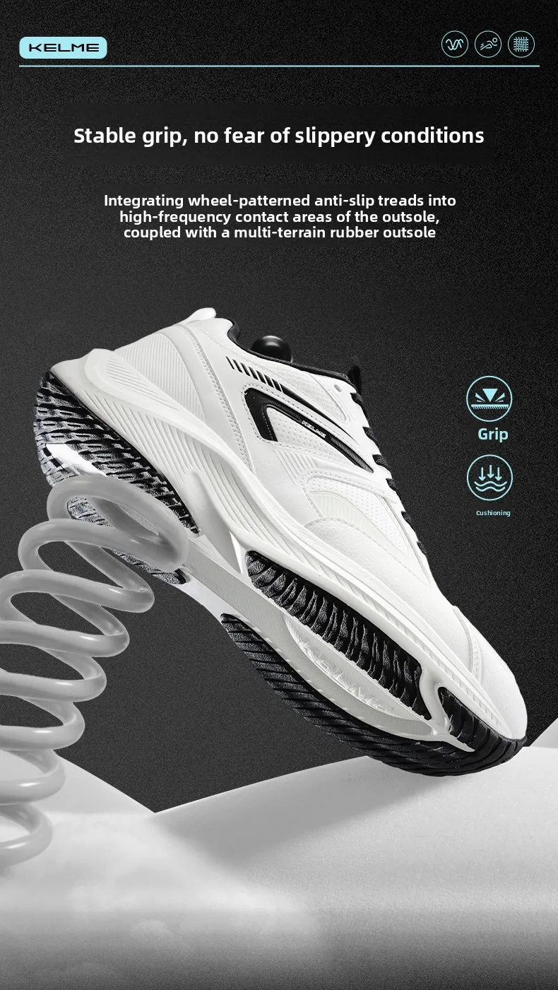 Kelme Dad Shoes Slip-resistant Women Men Retro Chunky Sneakers Casual Walking Running Shoes Fashion Comfortable Sportswear