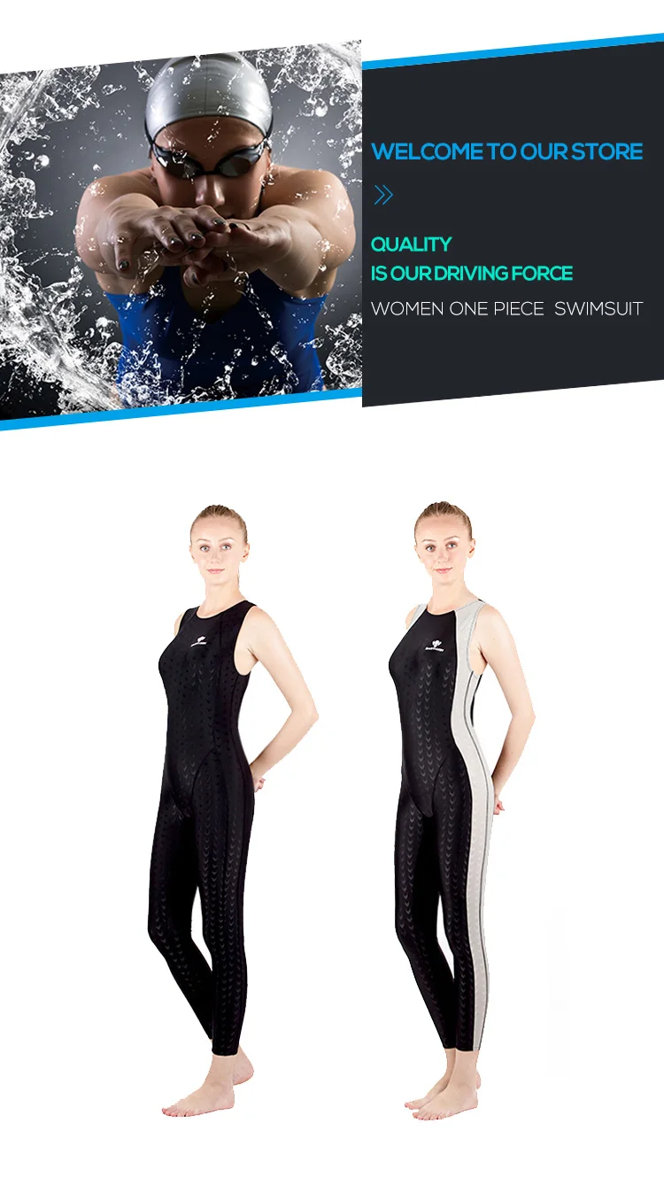 Women's Competition Swimwear Full Length Resistant Training Swimsuit Quick Dry Breathable Bodysuit