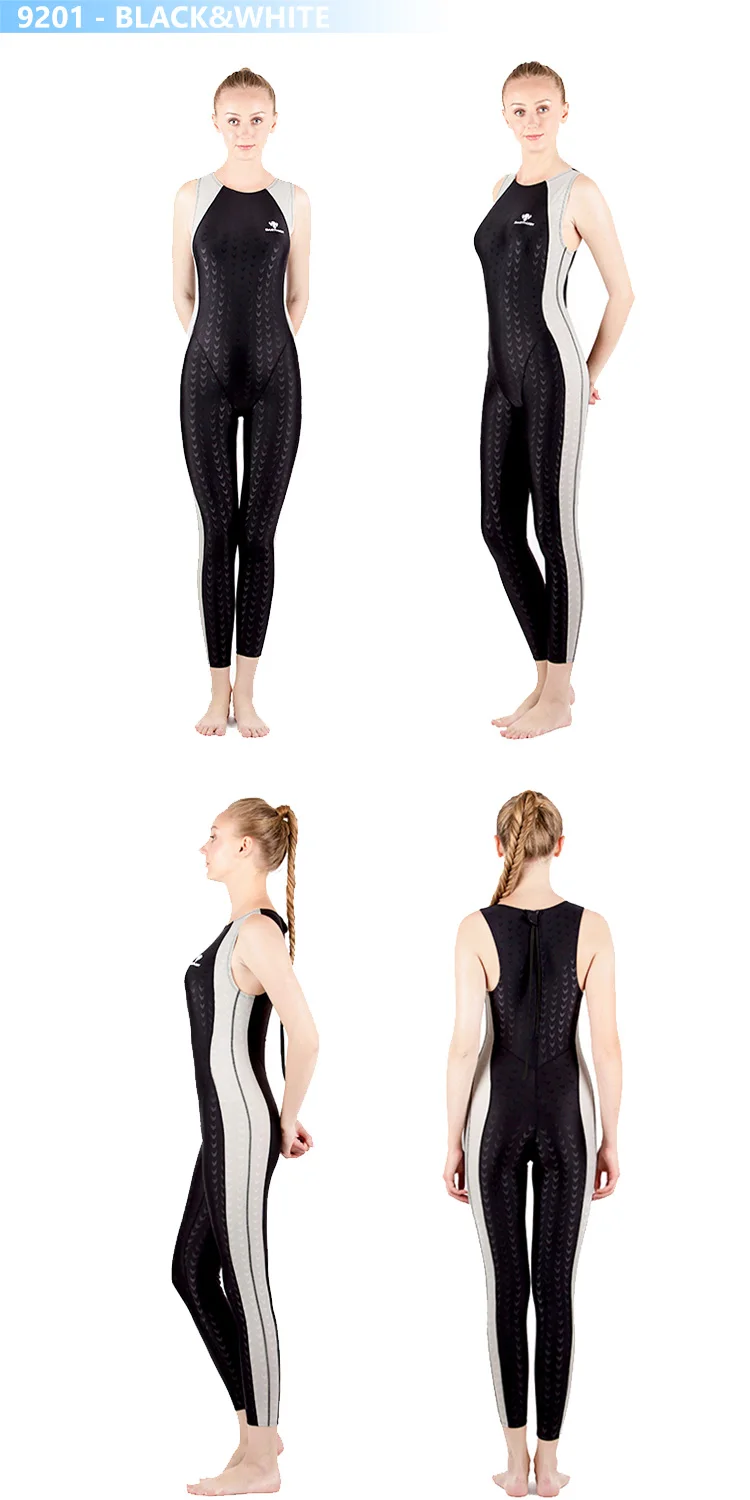 Women's Competition Swimwear Full Length Resistant Training Swimsuit Quick Dry Breathable Bodysuit