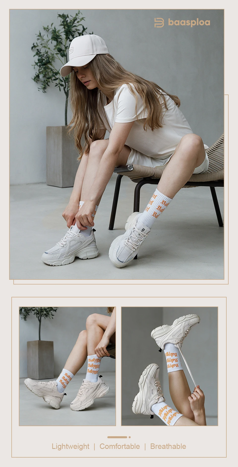 Baasploa Women Running Shoes Fashion Lightweight Mesh Non-slip Jogging Sneaker Female Outdoor Breathable Colorful Casual Shoes