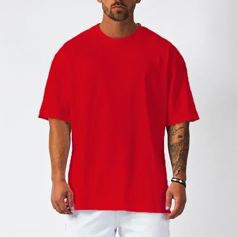 Plain Oversized Loose Mens Casual T-shirts Gym Bodybuilding Fitness Short Sleeves Tops Summer Mesh Breathable Quick Dry Shirts