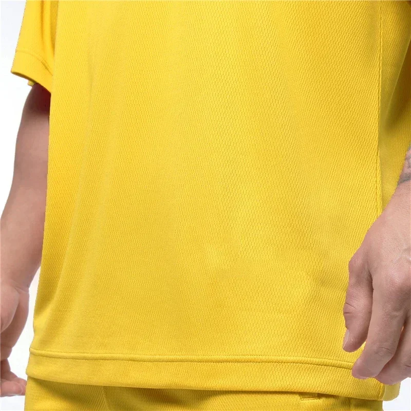 Plain Oversized Loose Mens Casual T-shirts Gym Bodybuilding Fitness Short Sleeves Tops Summer Mesh Breathable Quick Dry Shirts