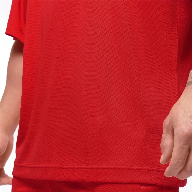 Plain Oversized Loose Mens Casual T-shirts Gym Bodybuilding Fitness Short Sleeves Tops Summer Mesh Breathable Quick Dry Shirts