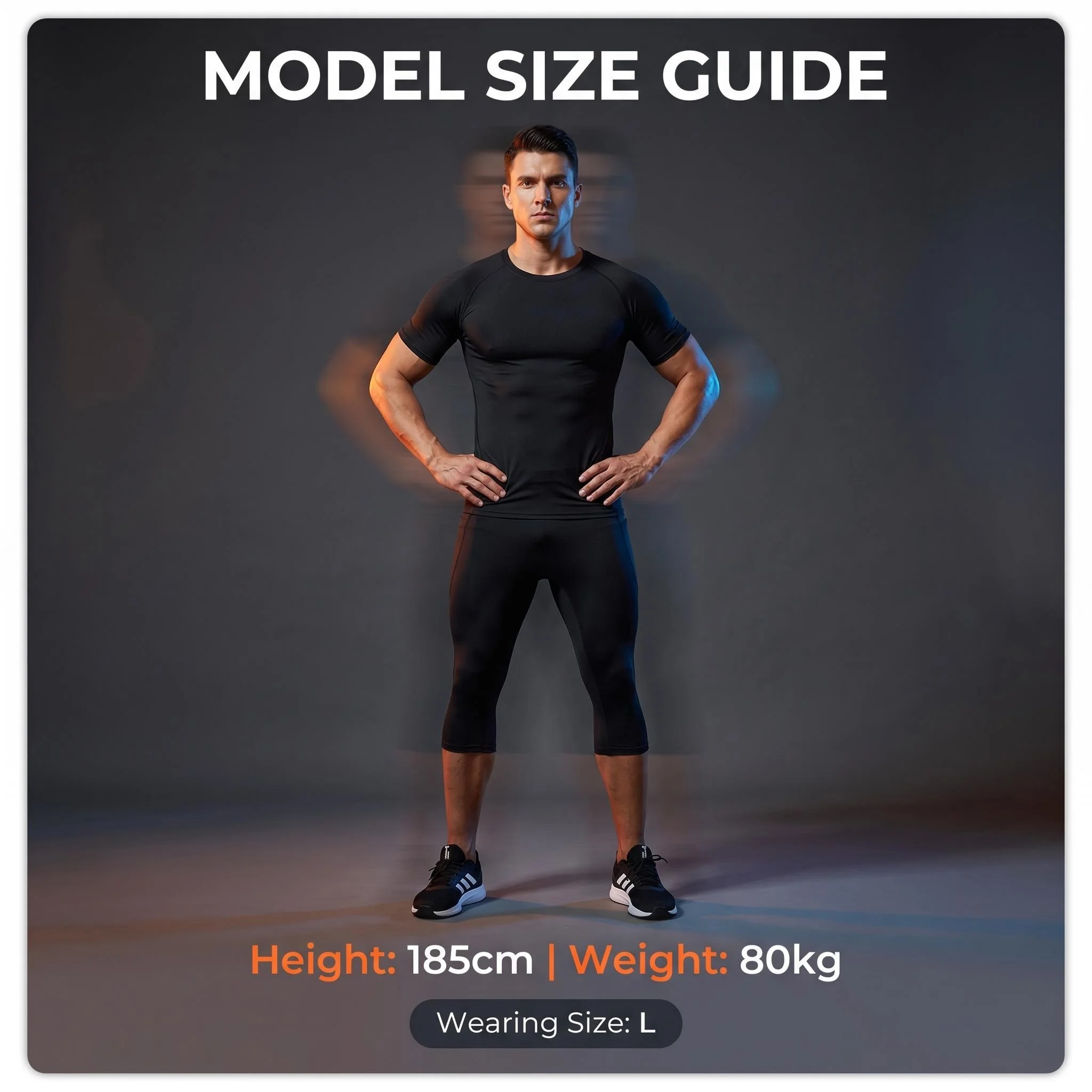 Men's High Waist Compression 3/4 Running Pants, High Elastic Quick Dry Breathable Gym Workout Capri Leggings with Side Pockets