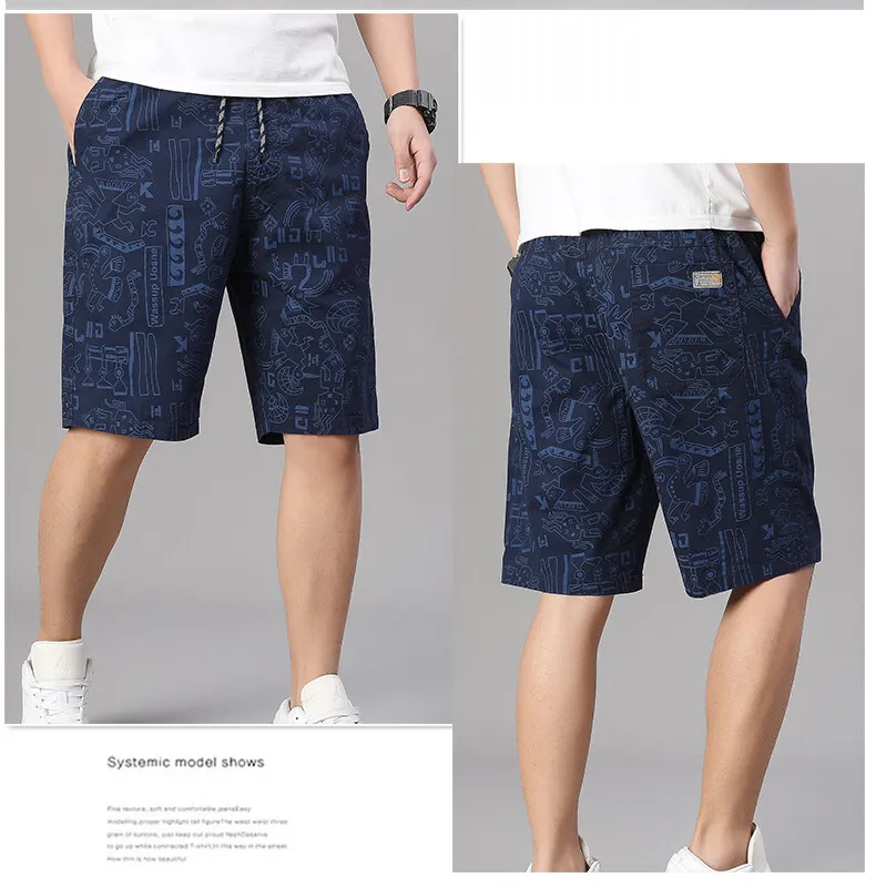 Men‘s Streetwear Casual Shorts Holiday Bermuda Shorts Elastic Waist Golf Shorts Relaxed Fit Cotton Drawstring Sweat Shorts