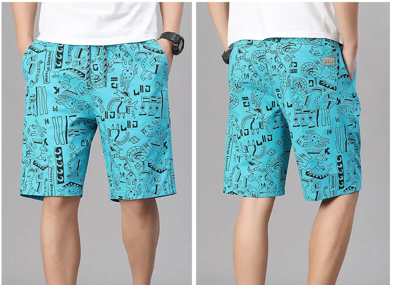Men‘s Streetwear Casual Shorts Holiday Bermuda Shorts Elastic Waist Golf Shorts Relaxed Fit Cotton Drawstring Sweat Shorts