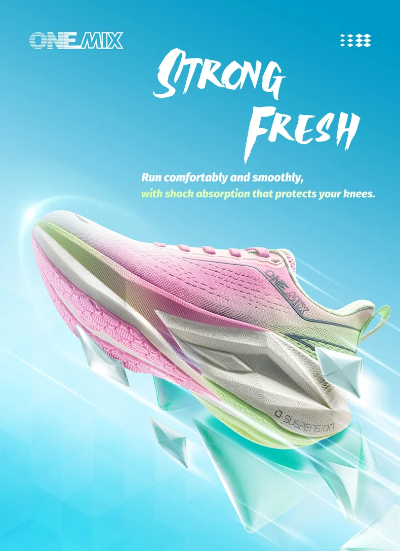 ONEMIX 2026 Men's Running Shoes Super Lightweight Outdoor Athletic Training Jogging Sneakers Anti-Slip Wear-Resistant Walking