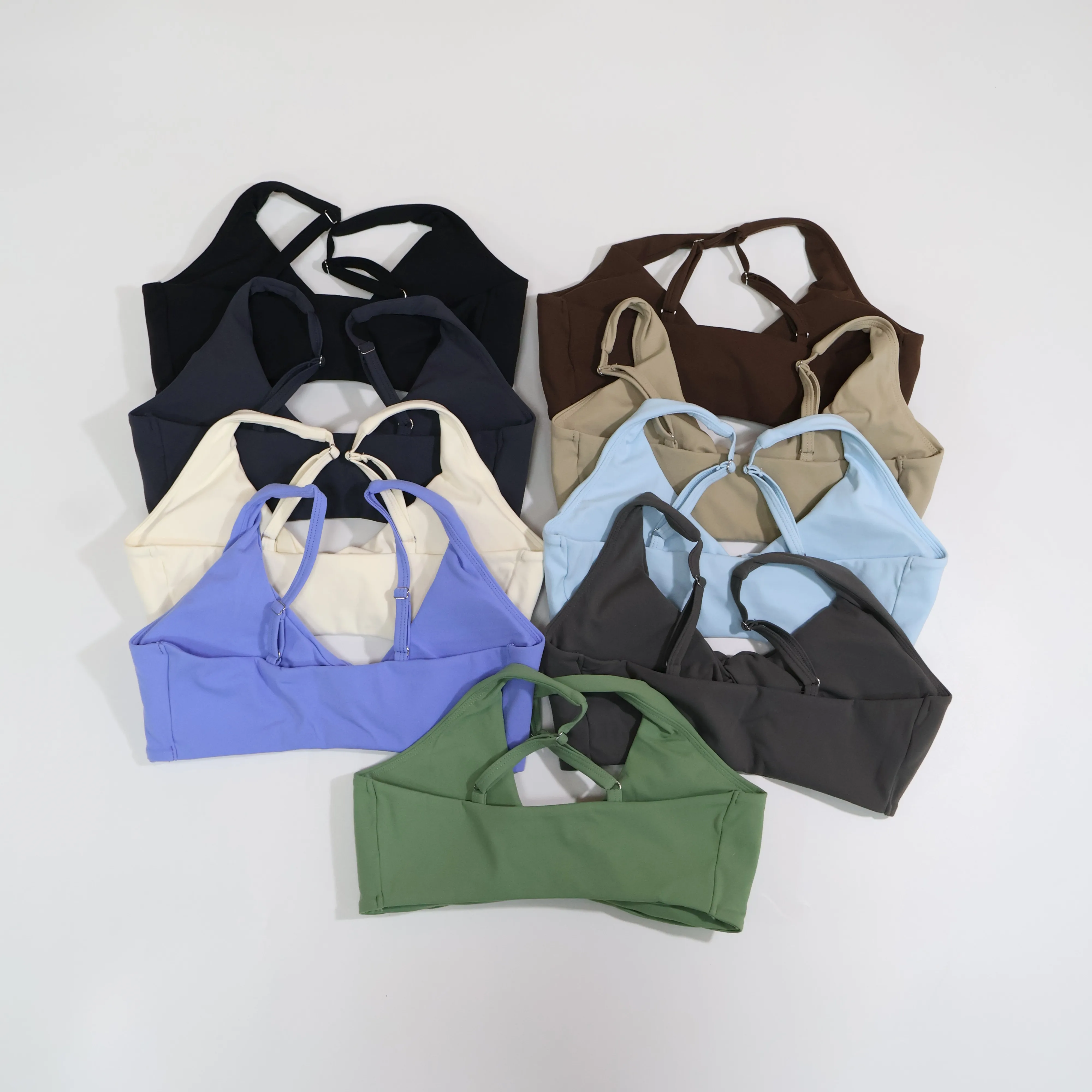 Ctenkevet Women's Ultra Soft Push-Up Sports Bra Summer New Breathable Yoga Workout Top Backless Fitness Crop Gym Underwear