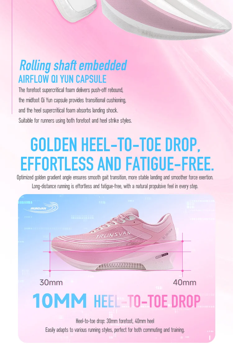 IRUNSVAN Fei Ran 3.0 Air Cushion Running Shoes Shock Absorption Sports Shoes Ultra Light Soft Sole Unisex Shoes