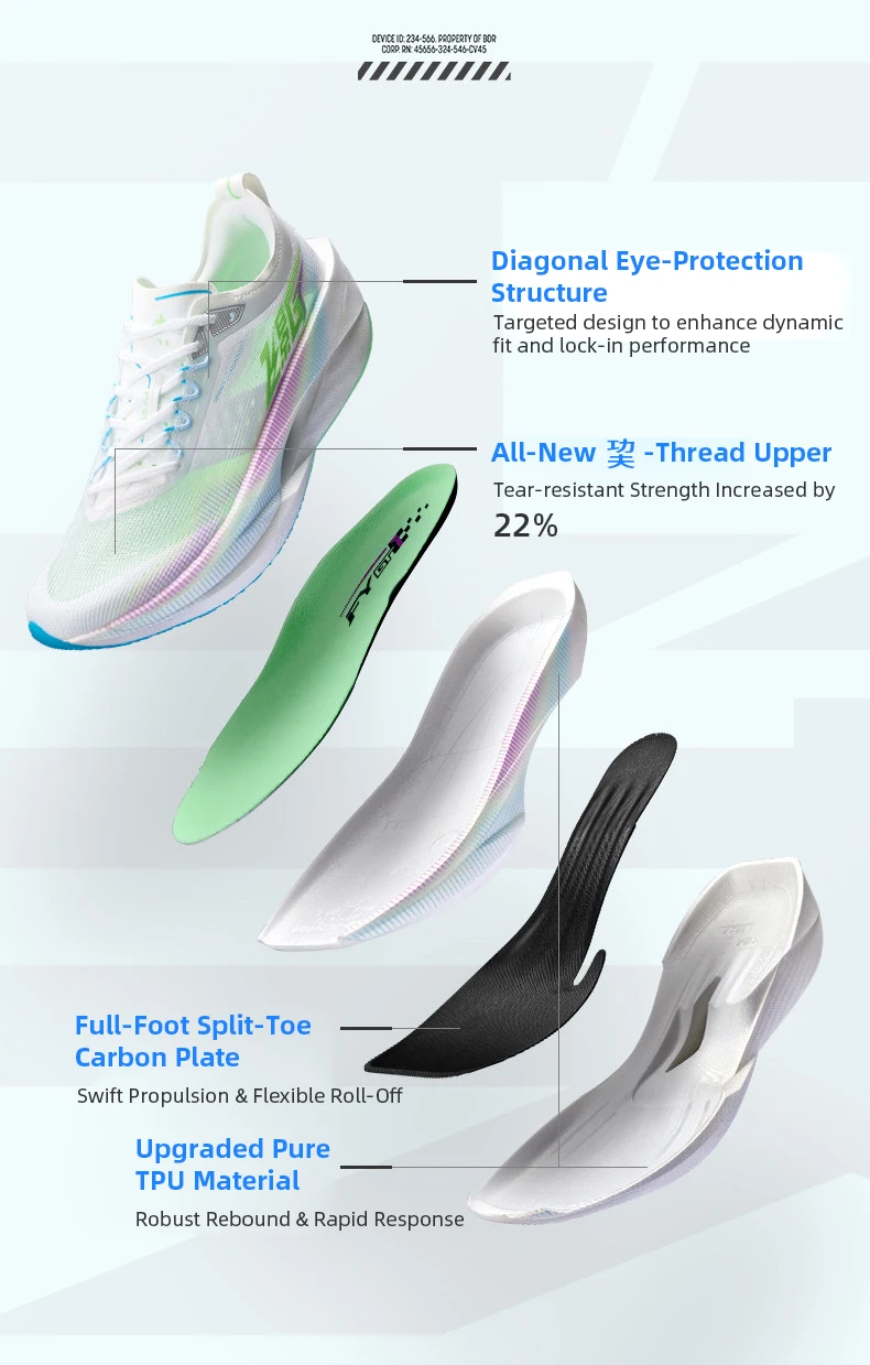 QIAODAN Feiying GT Men Shoes Carbon Plate Marathon Racing Shoes Lightweight Breathable Professional Running Sneaker QDB023262260