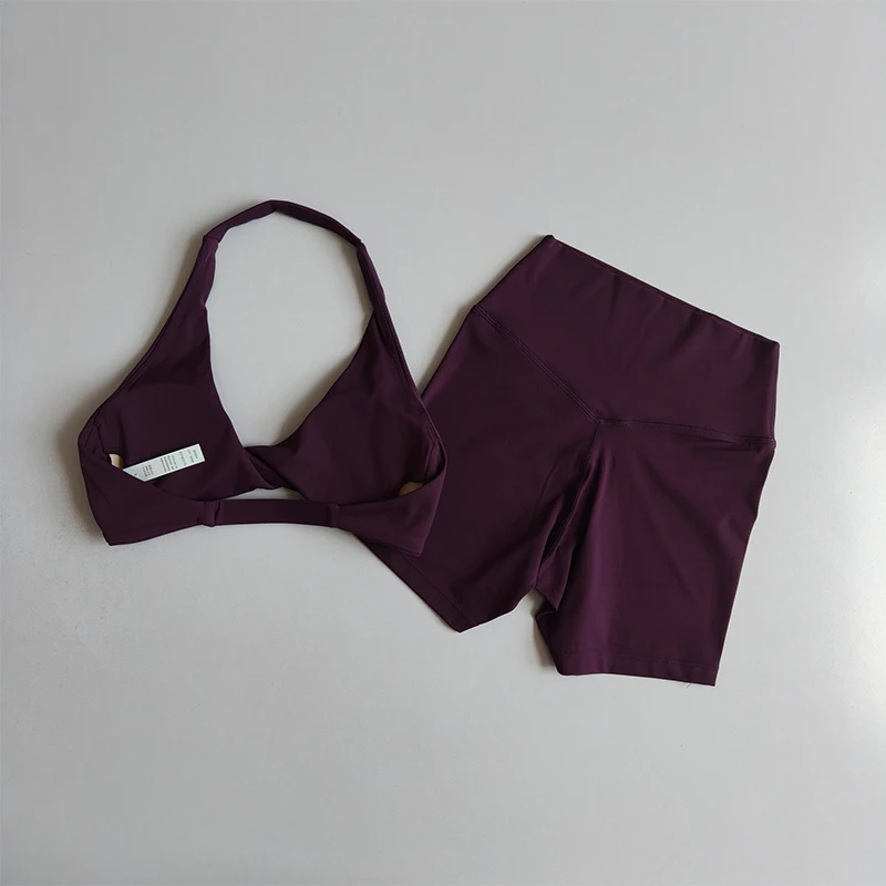Sports Bra Women's Halter Neck Beautiful Back Push-up Chest-revealing Pilates Vest Training Yoga Wear Gym Running Fitness Bras