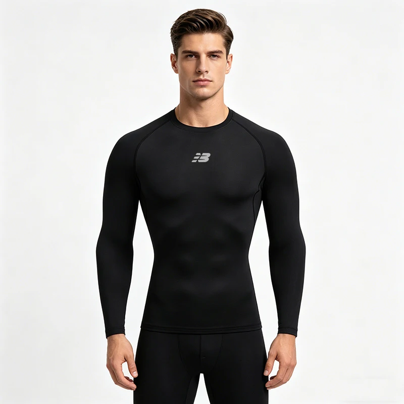 Men Running T-shirt Compression Long Sleeve Sport Tees Gym Fitness Sportshirts Male Jogging Tracksuit Homme Athletic Shirt Tops