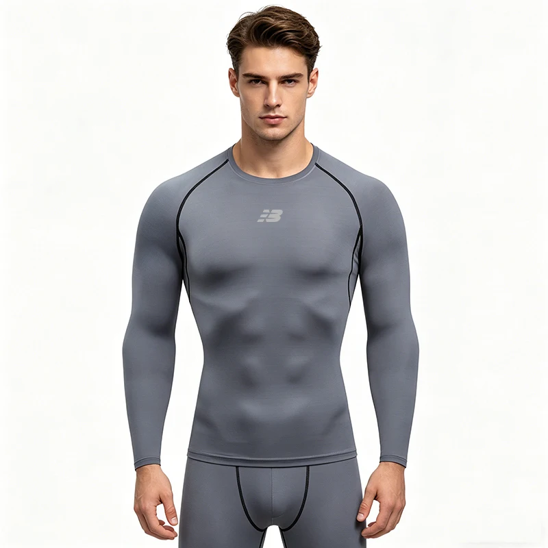 Men Running T-shirt Compression Long Sleeve Sport Tees Gym Fitness Sportshirts Male Jogging Tracksuit Homme Athletic Shirt Tops