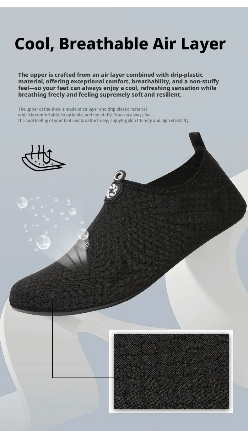 Black Water Shoes Unisex Quick Dry Non-Slip Aqua Shoes Breathable Beach Swimming Diving Wading Sneakers for Men Women Outdoor Sp