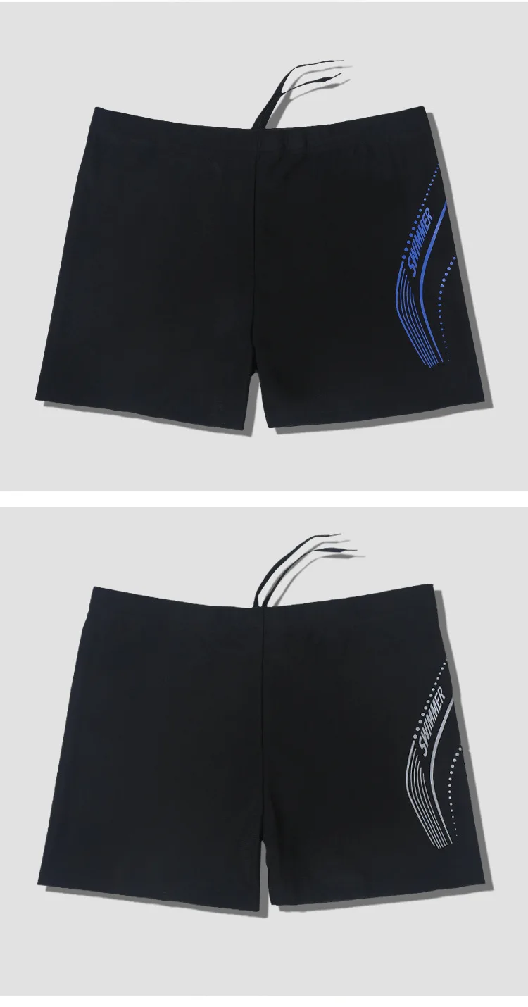 Professional Mens Swimwear Square Leg Quick Dry Swim Trunks for Beach Hot Spring