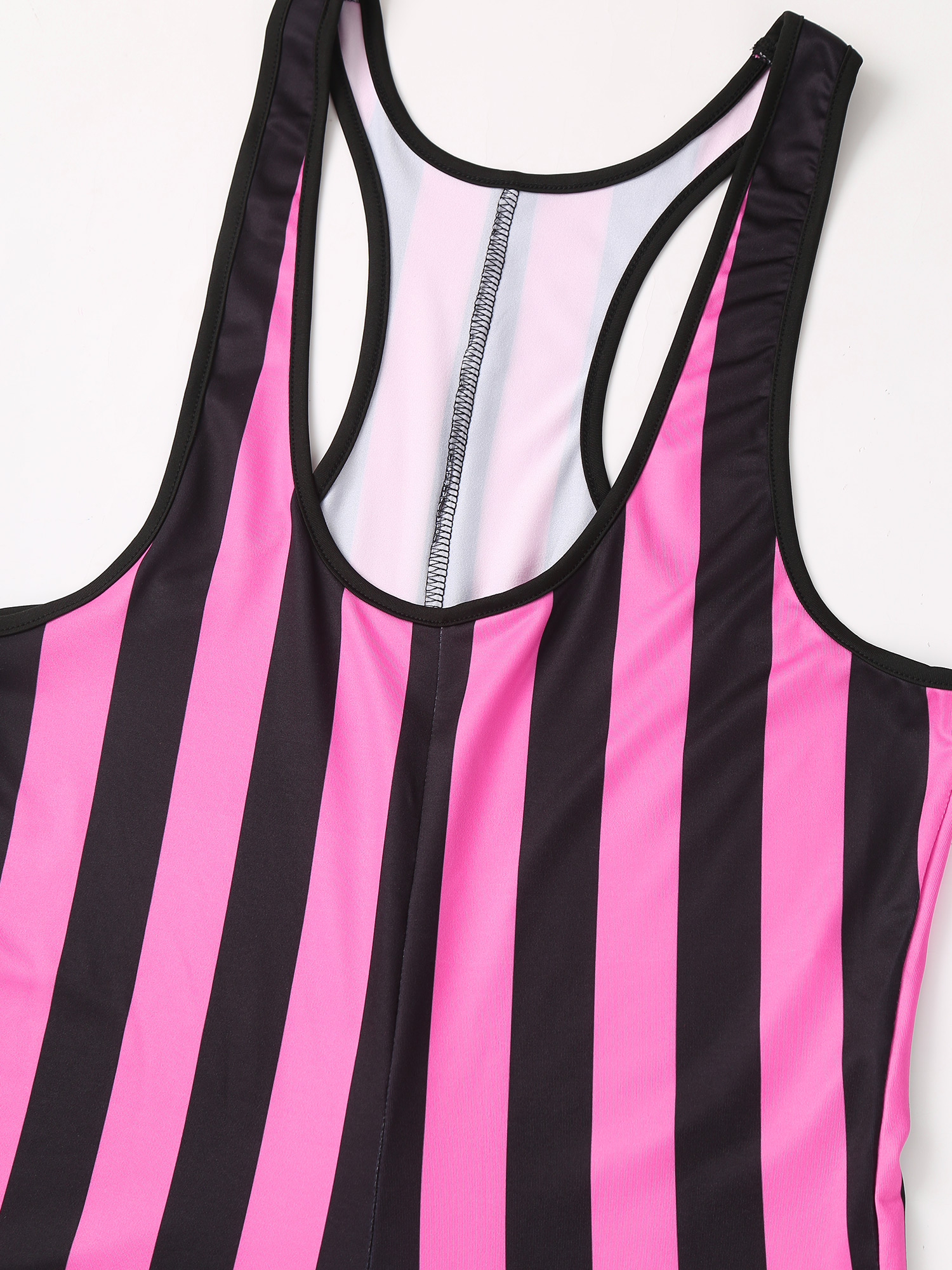 Mens Swim Bodysuit Striped Leotard Wrestling Singlet One Piece Swimsuit Beachwear Boxer Shorts Rompers Bodybuilding Shapewear