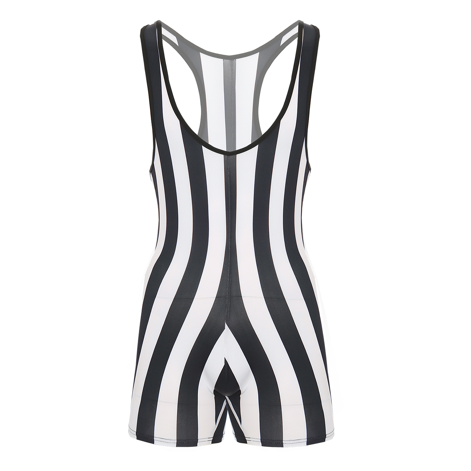 Mens Swim Bodysuit Striped Leotard Wrestling Singlet One Piece Swimsuit Beachwear Boxer Shorts Rompers Bodybuilding Shapewear