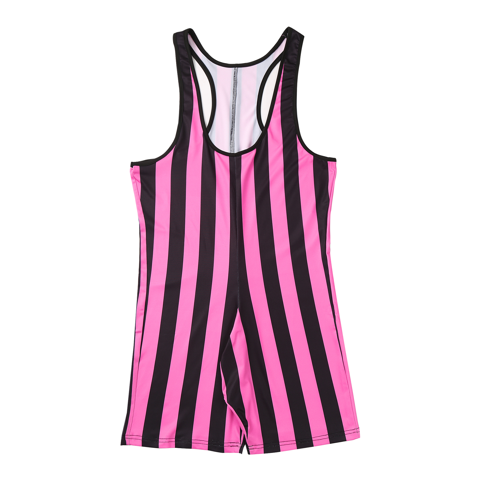 Mens Swim Bodysuit Striped Leotard Wrestling Singlet One Piece Swimsuit Beachwear Boxer Shorts Rompers Bodybuilding Shapewear