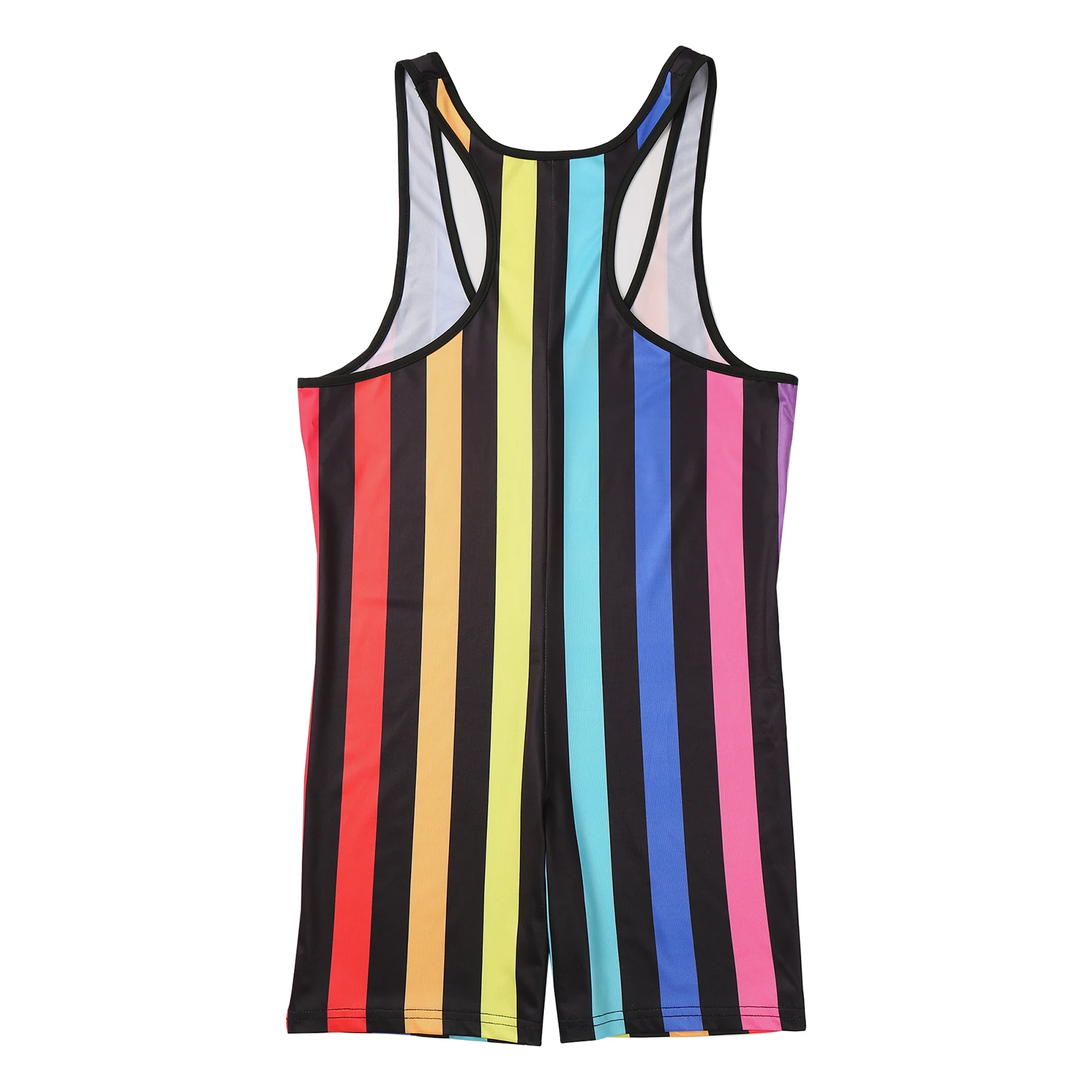 Mens Swim Bodysuit Striped Leotard Wrestling Singlet One Piece Swimsuit Beachwear Boxer Shorts Rompers Bodybuilding Shapewear