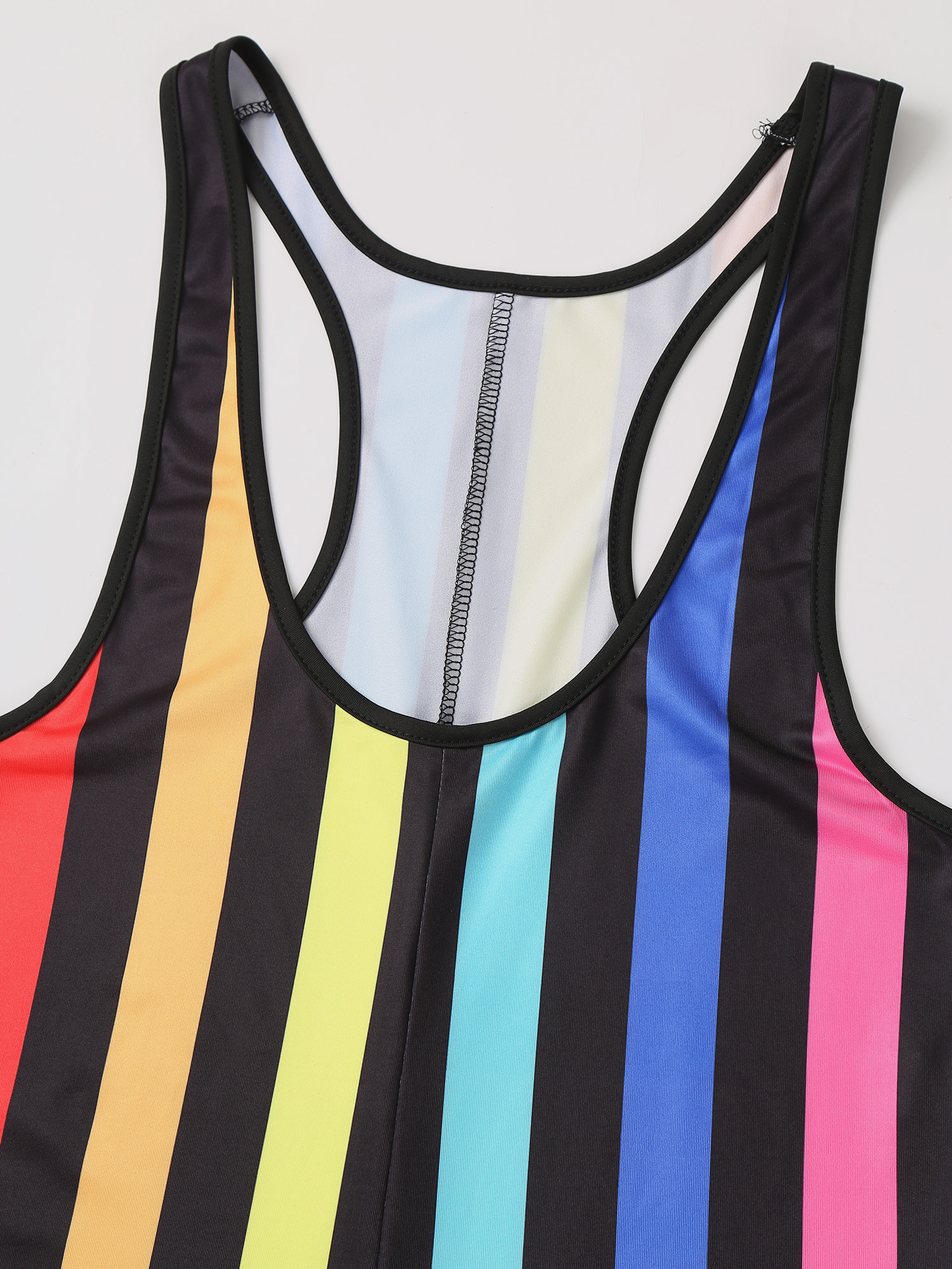Mens Swim Bodysuit Striped Leotard Wrestling Singlet One Piece Swimsuit Beachwear Boxer Shorts Rompers Bodybuilding Shapewear